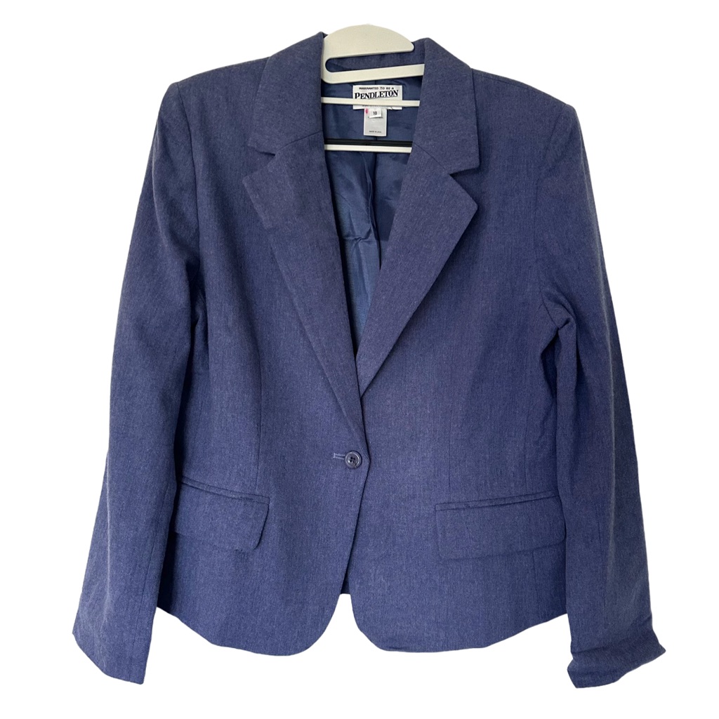 Vintage Pendleton Blazer Suit Womenâs Size 10 Single Button 100% Virgin Wool